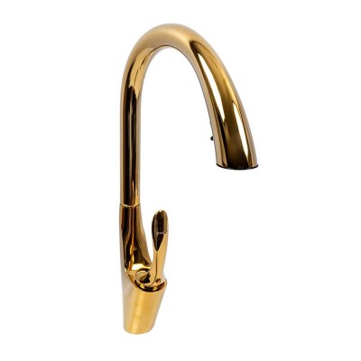 OB-D91B змішувач кухонний з висувною лійкою VALESO (PVD золото)