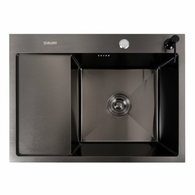 Кухонная мойка Valeso Handmade CM 65*50 R черная PVD (круглый сифон 3,0/0,8)