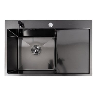 CM 78*50 L DÉCOR Мийка PVD чорна Valeso Handmade (3.0/0.8)