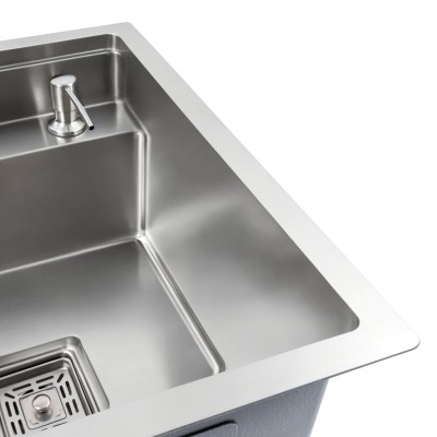 Скрытая кухонная мойка с подоконным смесителем Platinum TZ 40*50, нержавейка