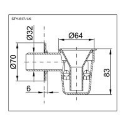 Сифон для бойлера Styron STY-517-1 (с гидрозатвором, белый)