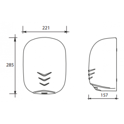 Сушилка для рук белый пластик VAMA STREAM DRY UV ABS