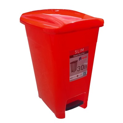 Корзина для мусора с педалью Afacan SLIM SPK-30 104 (красный пластик, 30 л)