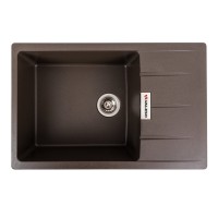 Гранітна мийка для кухні VALESO 7850 ROMA матова Темна скеля