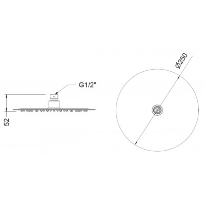 Верхний душ Ø 25см GENEBRE KLOE Brushed Gold матовое золото R6511051