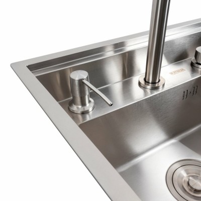 Кухонная мойка скрытая нержавейка Platinum Handmade CM 47*38 + смеситель