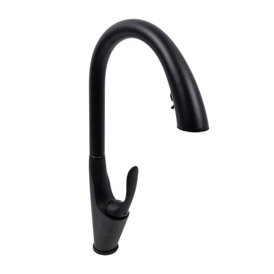 OB-D91A змішувач кухонний з висувною лійкою VALESO (PVD чорний)