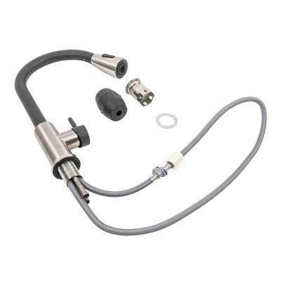 Смеситель с выдвижным изливом Platinum KT 8203 (8614) Карбон комби