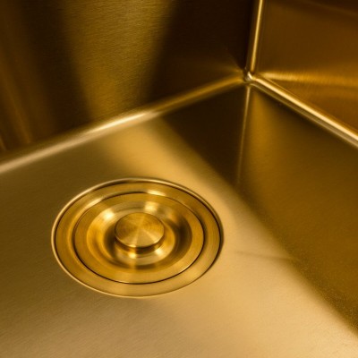 Кухонная мойка 50*50 PVD Gold Valeso Handmade (сифон круглый, 3,0/0,8)