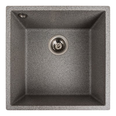 Гранитная мойка для кухни Platinum 4040 RUBA матовый серый