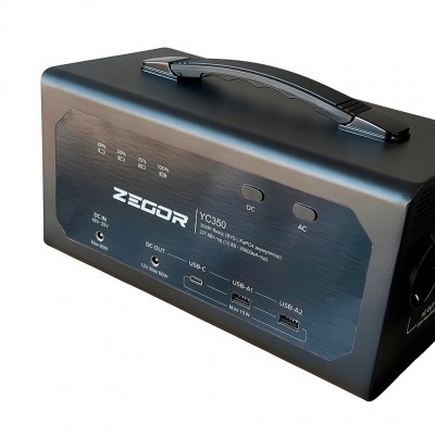 Зарядная станция Zegor YC350 (аккумулятор BYD, Чистая синусоида, 350Вт, пиковая мощность 600Вт, 327.68 Вт/ч)