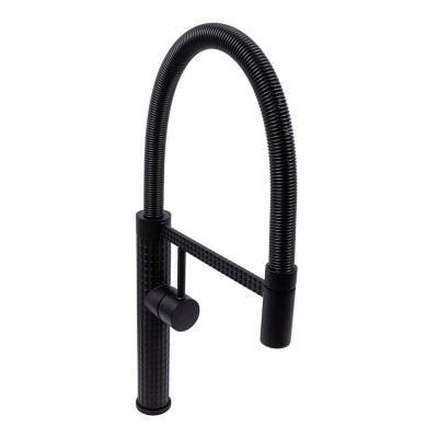 VAS1 гнучкий змішувач з тримачем VALESO (чорний гусак, матовий чорний корпус)