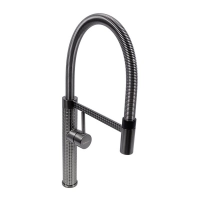 VAS2 гнучкий змішувач з тримачем VALESO (чорний гусак, PVD чорний корпус)