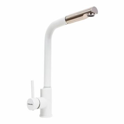 Смеситель кухонный с выдвижной лейкой VALESO Q411B Белый