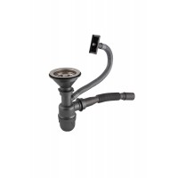 Евросифон одинарный с верхним переливом для мойки из нержавеющей стали