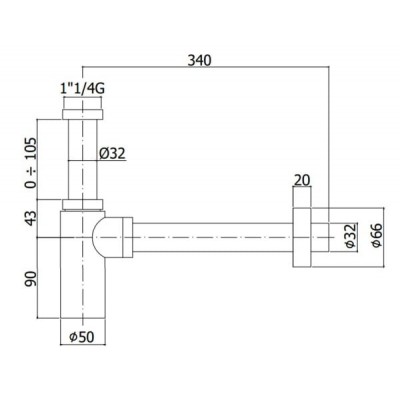 Сифон для раковини PAFFONI LIGHT ZACC240NO