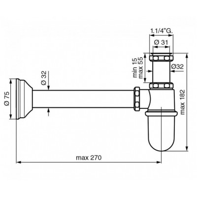 Сифон Emmevi золото 1"1/4 CO6615 ОR