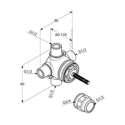 Скрытая часть-переключатель на два положения KLUDI AMBIENTA 29747 Скрытая часть-переключатель на два положения KLUDI AMBIENTA 29747