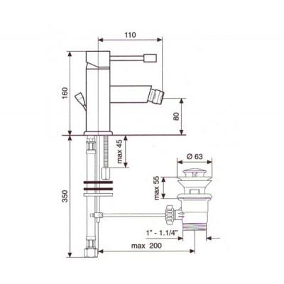 Смеситель для биде Emmevi EDEN CR71004