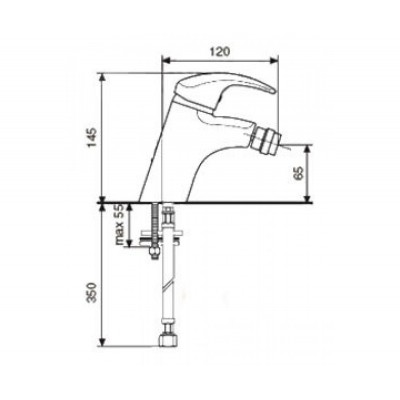 Смеситель для биде Emmevi LUXOR хром-золото б/пр CO7004RTC Смеситель для биде Emmevi LUXOR хром-золото б/пр CO7004RTC