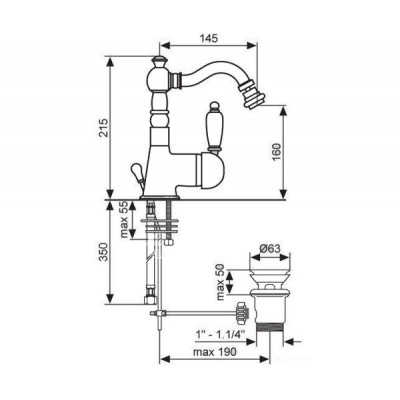 Смеситель для биде EMMEVI LAGUNA CR40514