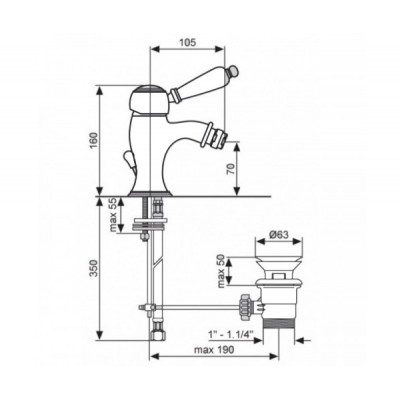 Смеситель для биде EMMEVI LAGUNA CR40064 Смеситель для биде EMMEVI LAGUNA CR40064