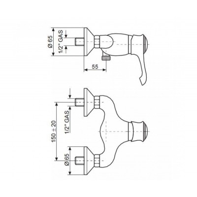 Смеситель для душа Emmevi TIFFANY б/акс гранит GBE6002 Смеситель для душа Emmevi TIFFANY б/акс гранит GBE6002