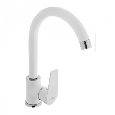 Смеситель для кухни Invena Dokos BZ-19-002, белый