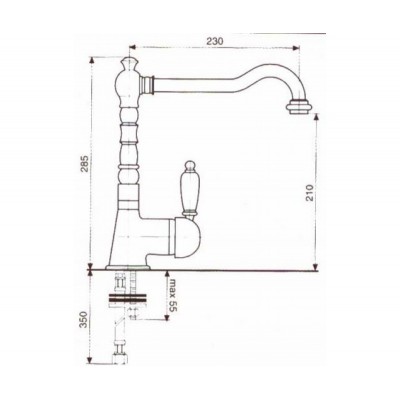 Смеситель для кухни Emmevi LAGUNA хром CR40517A керамика
