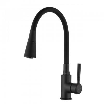 Смеситель для кухни с гибким изливом Invena Hula Plus BZ-85-P04, черный