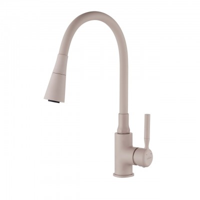 Смеситель для кухни с гибким изливом Invena Hula Plus BZ-85-P03, кофейный