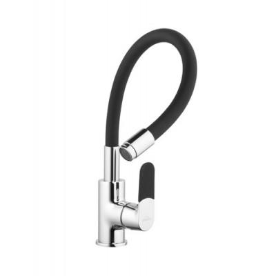 Смеситель для кухни с гибким изливом Invena Samba BZ-91-L04, черный