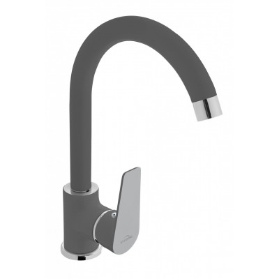 Смеситель для кухни Invena Dokos BZ-19-005, графит/хром