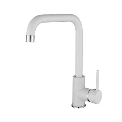 Смеситель для кухни с гибким изливом Aquasanita Mirrus 5063-710 (Alba), белый