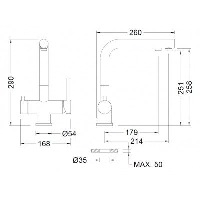 Смеситель для кухни с дополнительным каналом для фильтрованной воды GENEBRE INOX-Osmos (65703 18 60 66)