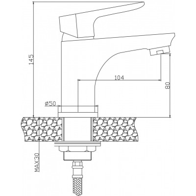Смеситель для раковины Invena Dokos BU-19-005, графит Смеситель для раковины Invena Dokos BU-19-005, графит