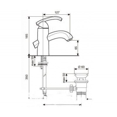 Смеситель для умывальника Emmevi DACOTA хром CR73003 BIG