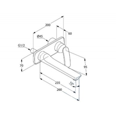 Смеситель для раковины настенный KLUDI BALANCE 522478775