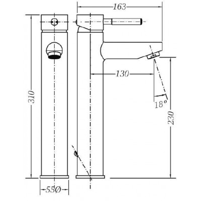 Смеситель для раковины GENEBRE Tau, высокий (65136184566) Смеситель для раковины GENEBRE Tau, высокий (65136184566)