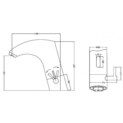 Смеситель для раковины бесконтактный Invena Tweed Smart BS-00-001