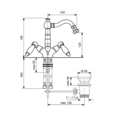 Смеситель для умывальника Emmevi DECO ceramica хром СR121615