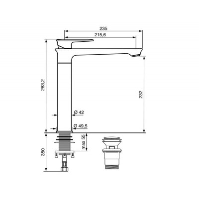 Высокий смеситель для раковины EMMEVI KIRY CN88003BIG