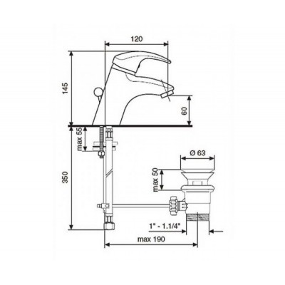 Смеситель для умывальника Emmevi ALEXA никель NS24003