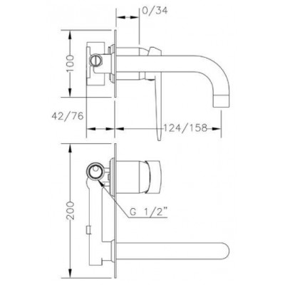 Смеситель для раковины GENEBRE Kode-16, встраеваемый, носик 16см (62131314566) Смеситель для раковины GENEBRE Kode-16, встраеваемый, носик 16см (62131314566)