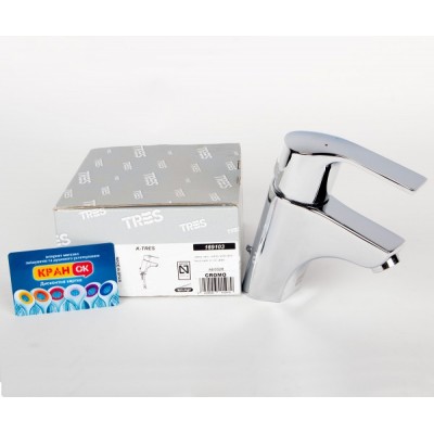 Смеситель для умывальника с клапаном TRES K 169103 Смеситель для умывальника с клапаном TRES K 169103