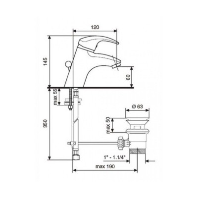 Смеситель для умывальника Emmevi LUXOR хром золото CО7003R