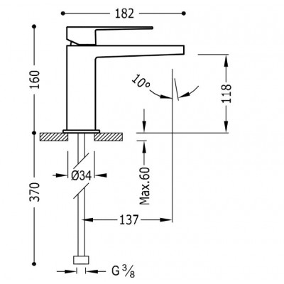Смеситель для умывальника Tres SLIM EXCLUSIVE 20210301