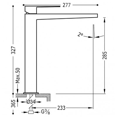 Смеситель для умывальника Tres SLIM EXCLUSIVE 20210305