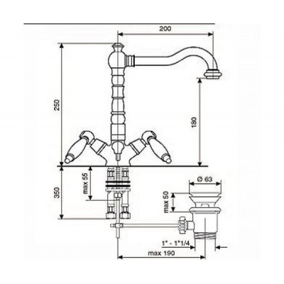 Смеситель для умывальника Emmevi DECO ceramica бронза BR121613