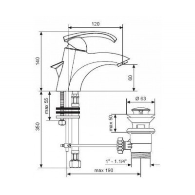 Смеситель для умывальника Emmevi RAMSES CR72003